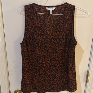 Nine West Women's Black and Red Patterned Tank Top